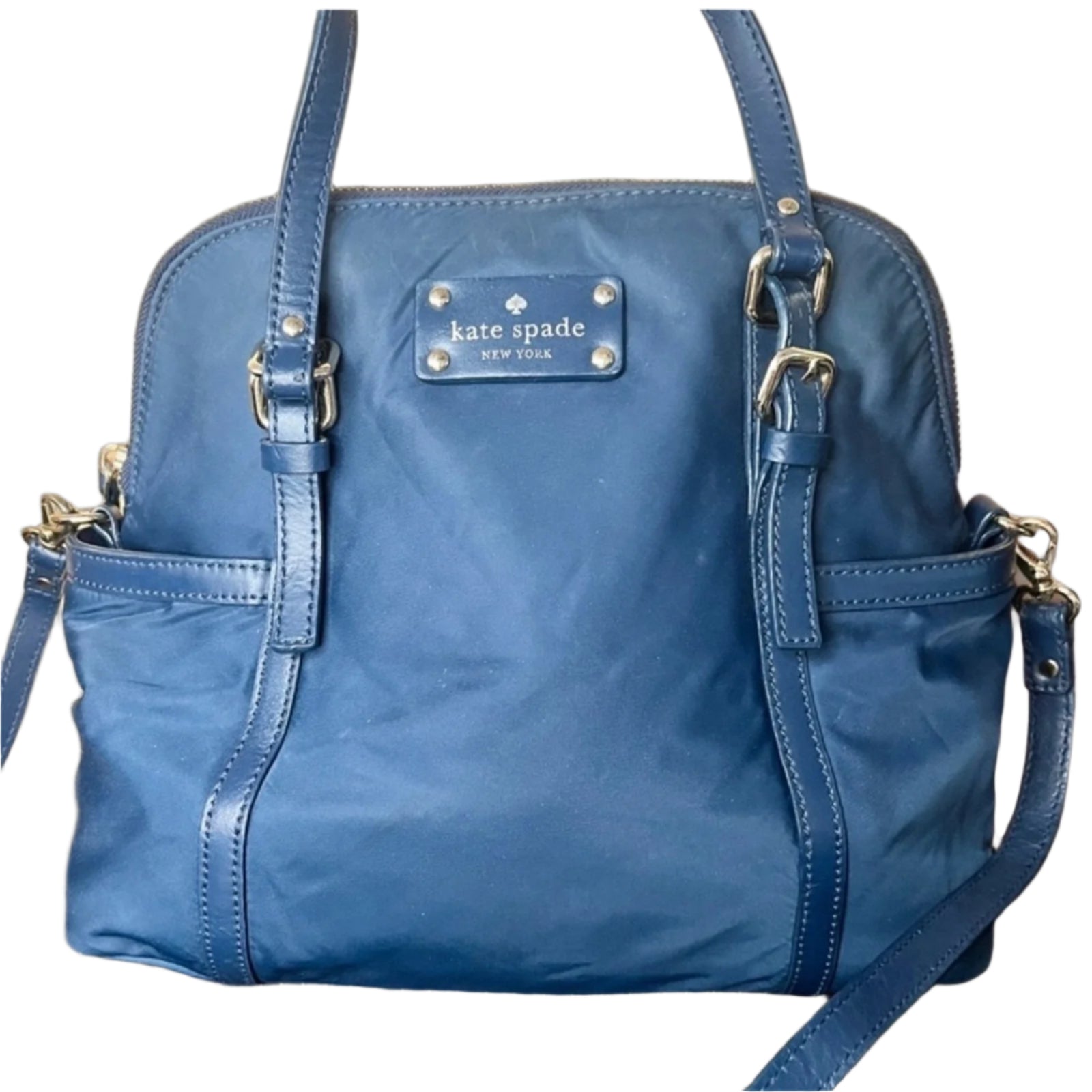 Kate Spade Navy Blue Nylon Crossbody w/Twilly