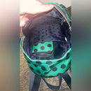 Kate Spade ♠️ Chelsea Green & Navy Blue Polka Dot Backpack & Matching Wallet