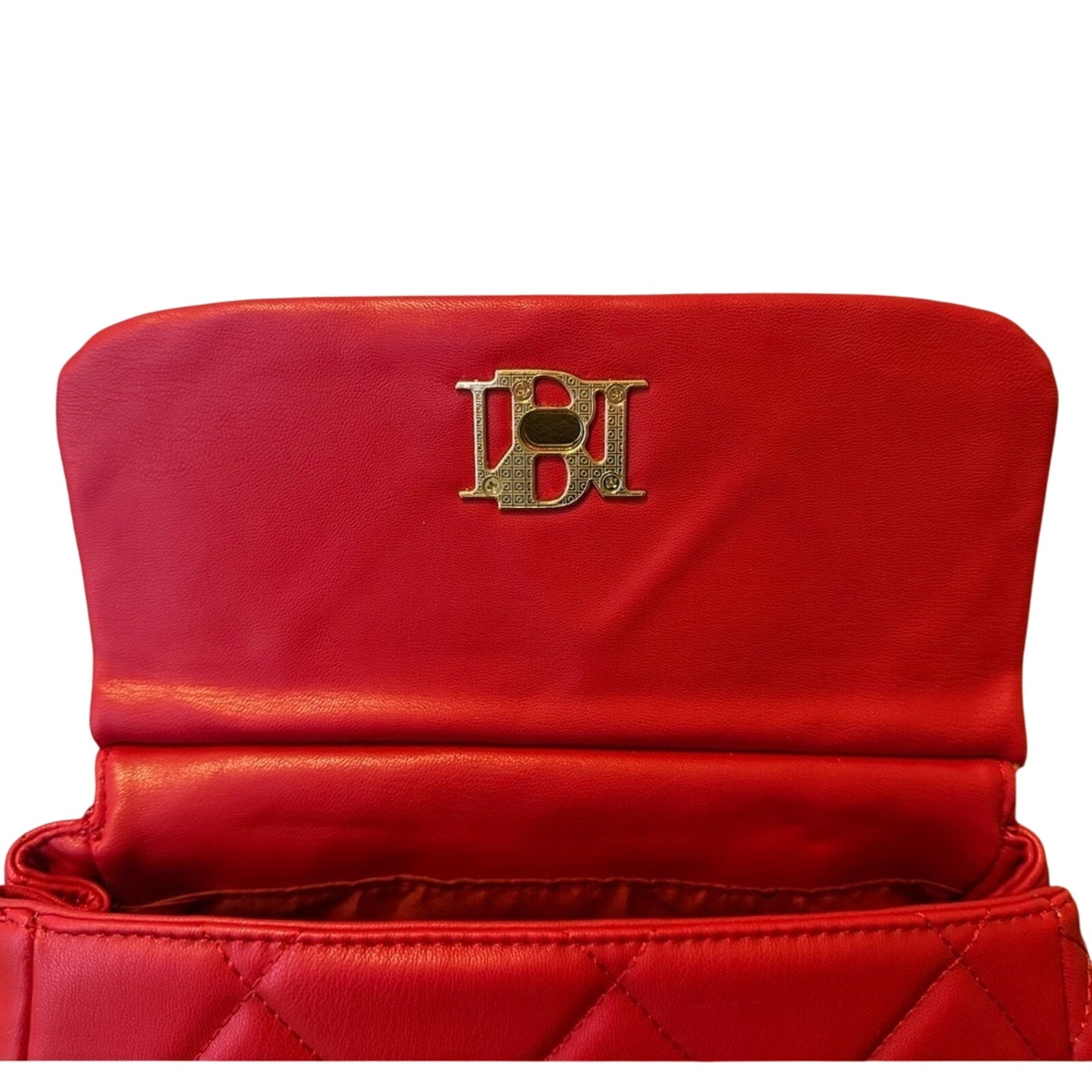 Badgley Mischka Red Vegan Leather Crossbody Purse