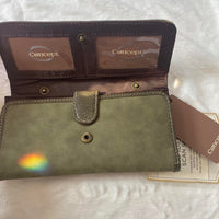 Concepts Olive Green RFID Wallet with crossbody attachment - NWOT