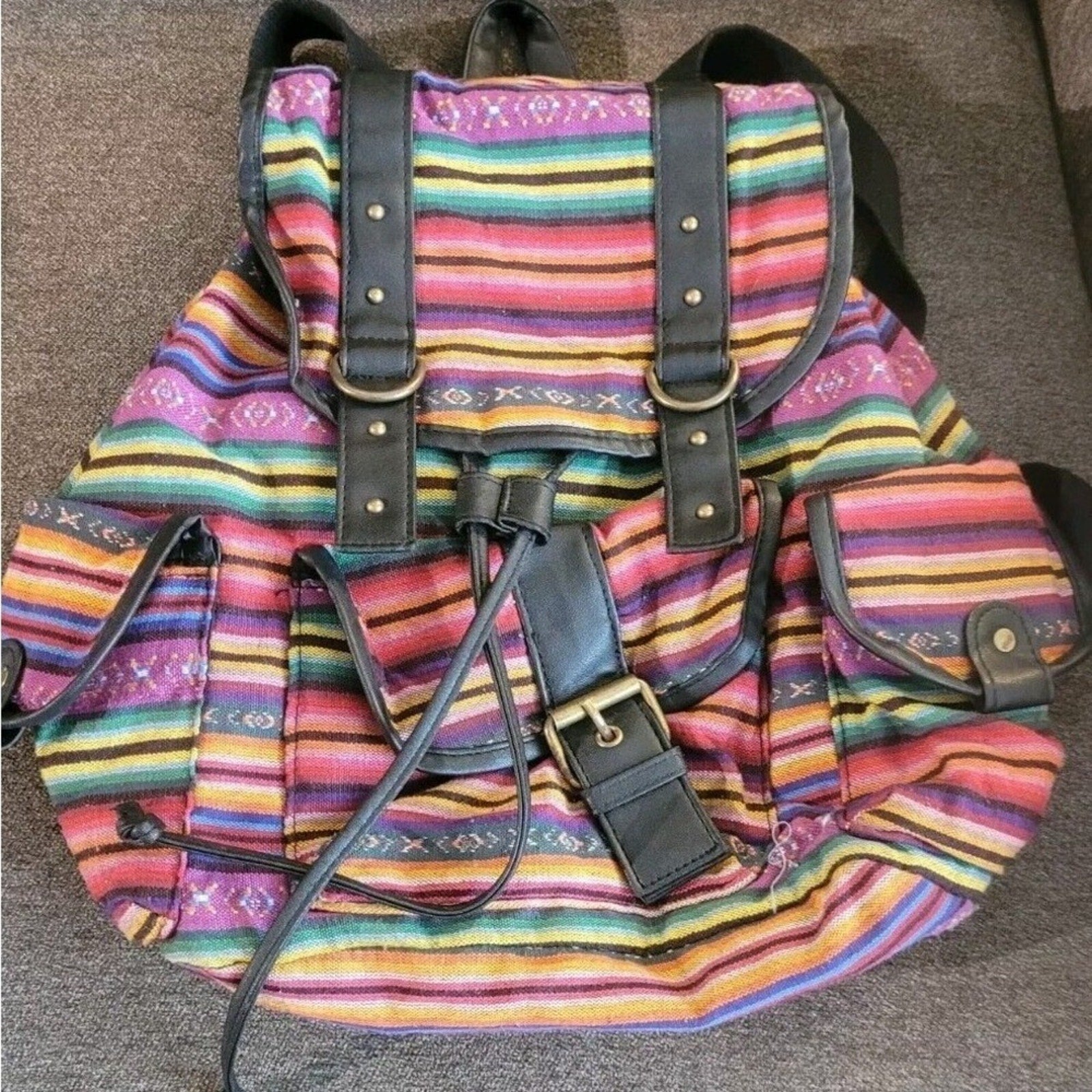 Colorful Striped Backpack