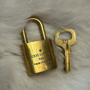 Authentic Louis Vuitton Gold Brass Lock & Key set; see listing for numbers