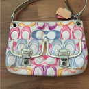 Coach Poppy Signature 19030 Scribble Print Hippie Crossbody Shoulder Bag