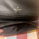 New Kate Spade Glimmer Boxed Medium Flap Phone Wristlet Wallet Black NWOT