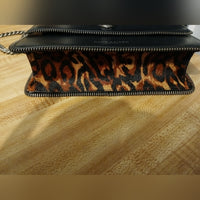 Kurt Geiger LIKE NEW Black Shoreditch with Leopard Pony Hair Sides Purse