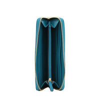 Michael Kors Jet Set Leather Zip Around Continental Wallet- Electric Blue NWOT