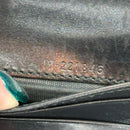 AUTH SALVATORE FERRAGAMO GANCINI LEATHER EMBOSSED LOGO COMPACT WALLET EUC