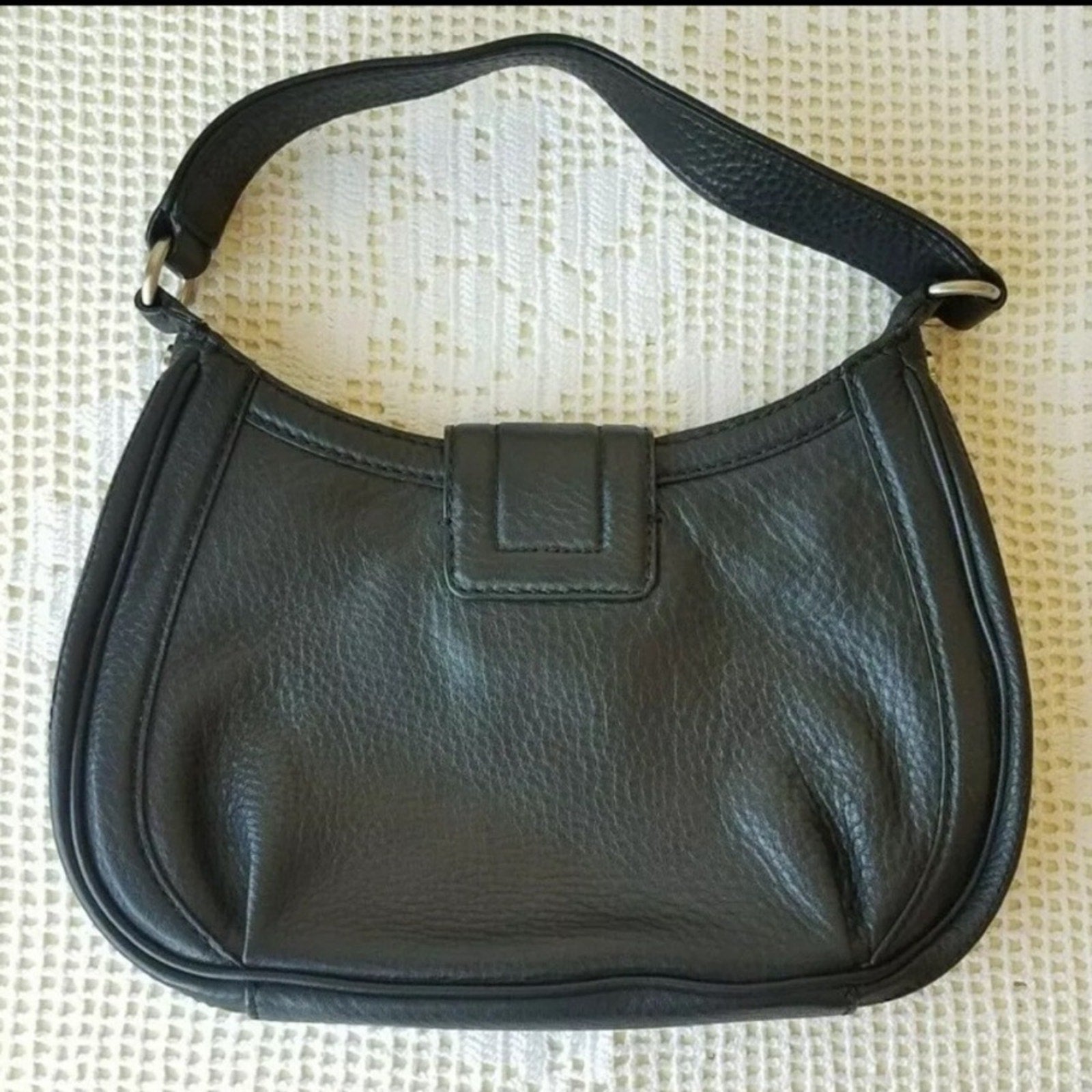 Michael Kors Black Leather Purse Handbag Snap Buckle Early 2000's Model