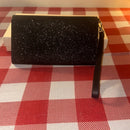 New Kate Spade Glimmer Boxed Medium Flap Phone Wristlet Wallet Black NWOT