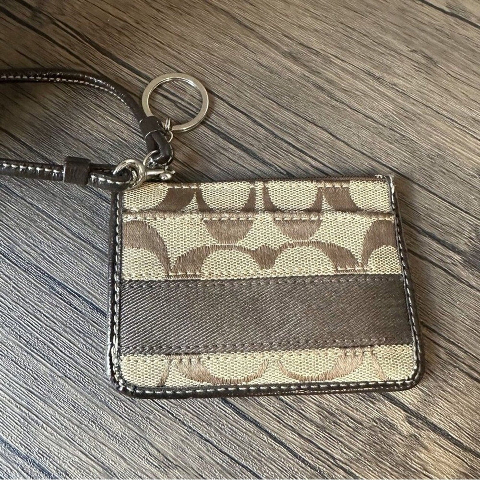 Coach Signature Vintage Keycard Holder Wristlet