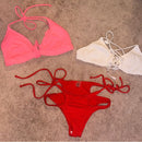 2 Victoria's Secret Bikini Tops (pink/white) SM and 1 Bottom (red)