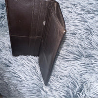 LOEWE AUTHENTIC ANAGRAM CANVAS AND CALFSKIN LEATHER LONG BIFOLD WALLET. EUC.