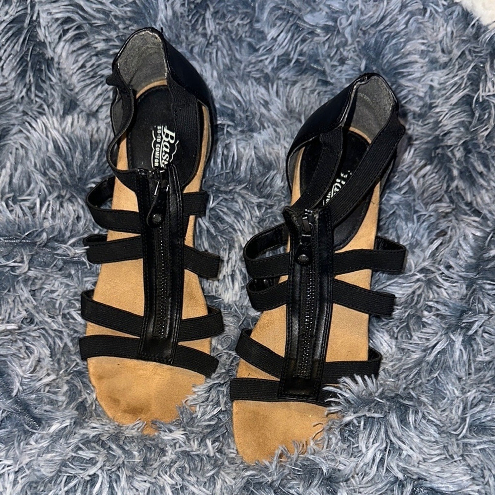 G.H. BASS & Co. brown Gladiator style WALK sandal ladies 8 1/2 M zip back comfy