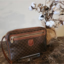 Vintage Dark Brown Leather Celine UNISEX Macadam Clutch bag