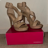 Dream Pairs Women's Beige Strappy Heels