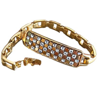 Vintage Gold Plated Swarovski Chain Link Bracelet (Discontinued) 7 in.