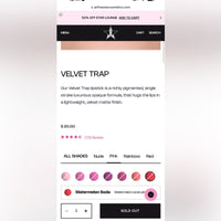 Jeffree Star Velvet Trap Lipstick 💄 (various shades - all sold out online)