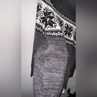 Lands End - Women’s Charcoal Gray Sweater with Nordic Pattern