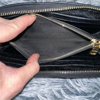 Miu Miu Black Quilted zip around Wallet with bow EUC