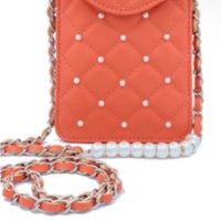 NIP-Badgley Mischka Coral Pearls Strap Phone Case NWT