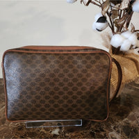 Vintage Dark Brown Leather Celine UNISEX Macadam Clutch bag