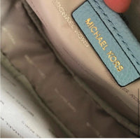 MICHAEL KORS LEATHER CIRCLE CANTEEN CROSSBODY WITH MATCHING CARD HOLDER EUC