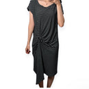 $89 Kenneth Cole Reaction Black White Striped Drapey Dress Large