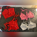 2 Victoria's Secret Bikini Tops (pink/white) SM and 1 Bottom (red)
