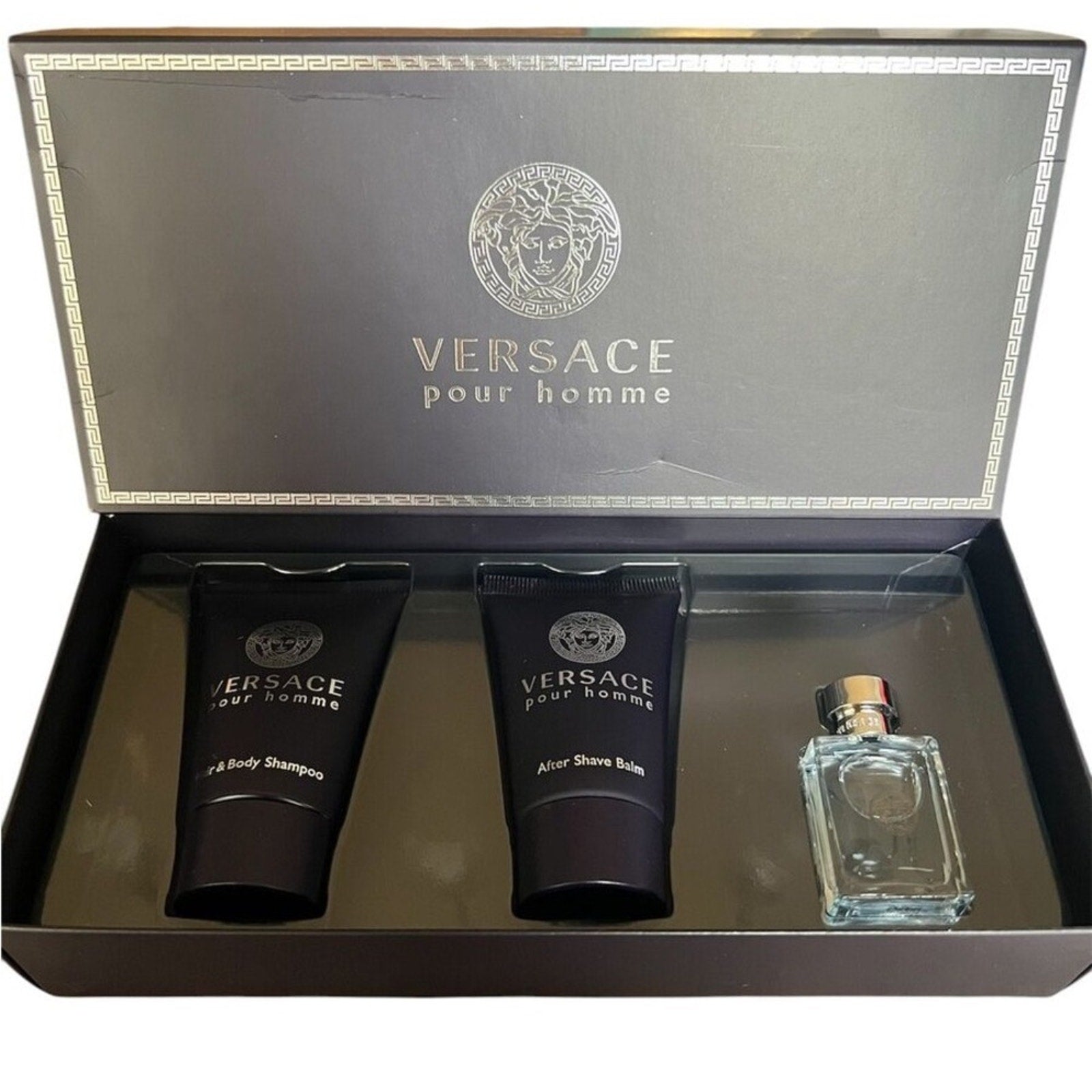 Versace Pour Homme Grooming Set - Black and Silver
