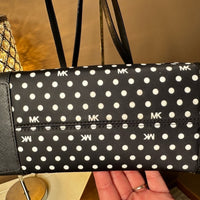 Michael Kors Black & White Polk A Dot Eva Nylon Small Tote