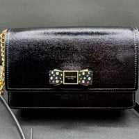 EUC; Kate Spade Morgan Bedazzled Bow Patent Leather Flap Crossbody
