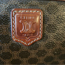 Vintage Dark Brown Leather Celine UNISEX Macadam Clutch bag