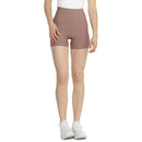 High-Waisted Black and Mauve Biker Shorts - Black/Iron Colors- 5”