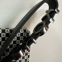 Checkerboard Logo Leather Wristlet Case For iPhone XR