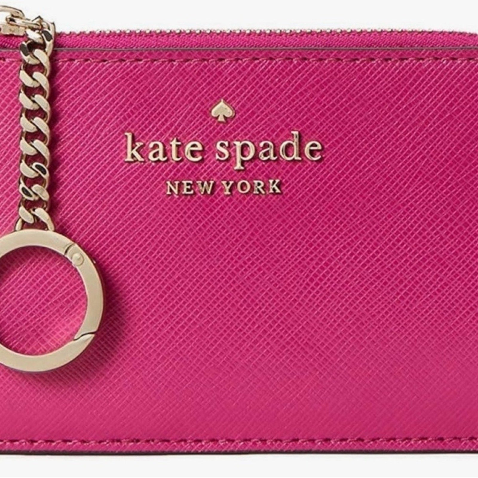 Kate Spade ♠️ Darcy Medium L-Zip Card Holder In Pink