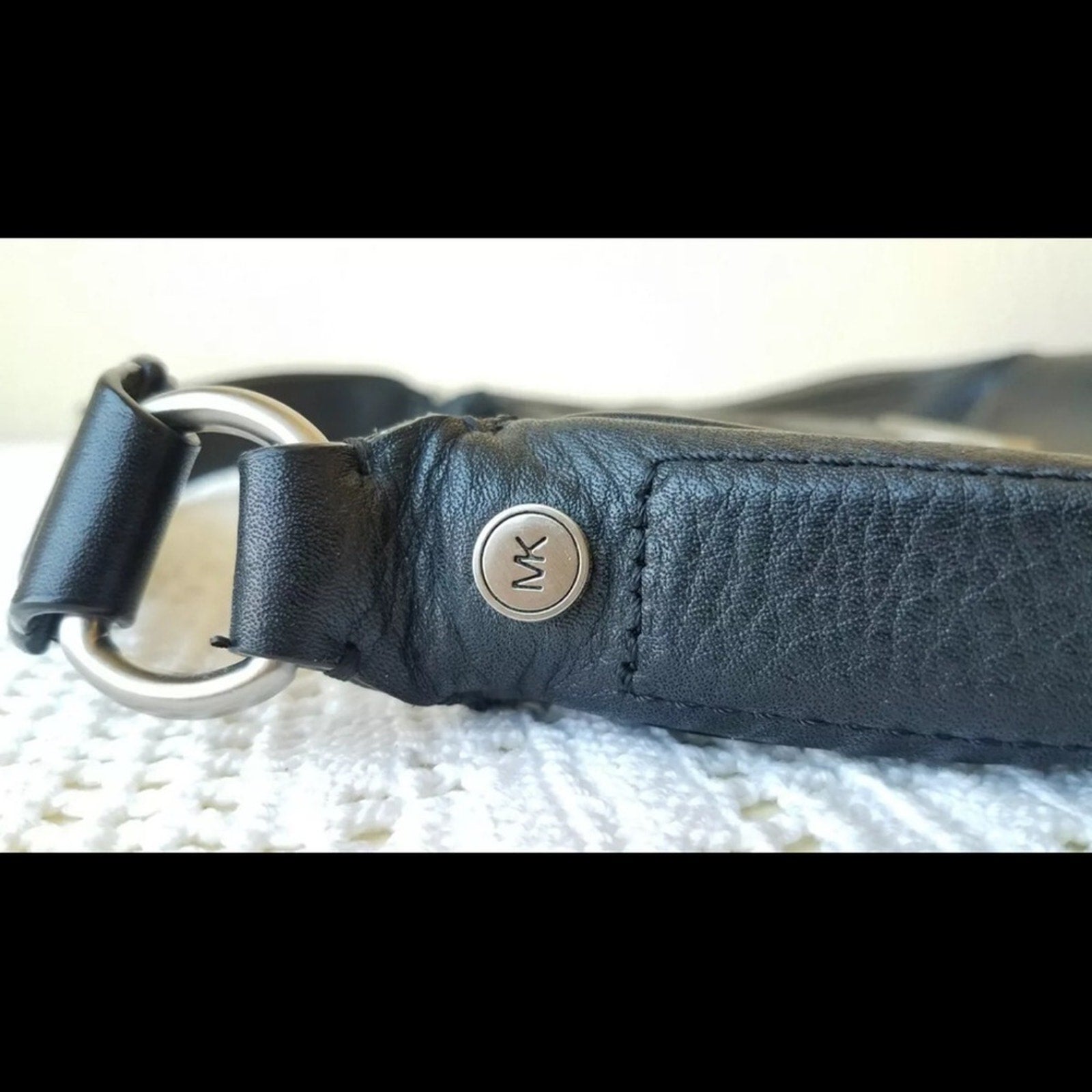 Michael Kors Black Leather Purse Handbag Snap Buckle Early 2000's Model