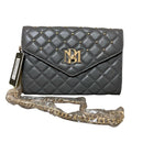 Badgley Mischka Crossbody Gray Gold Hardware