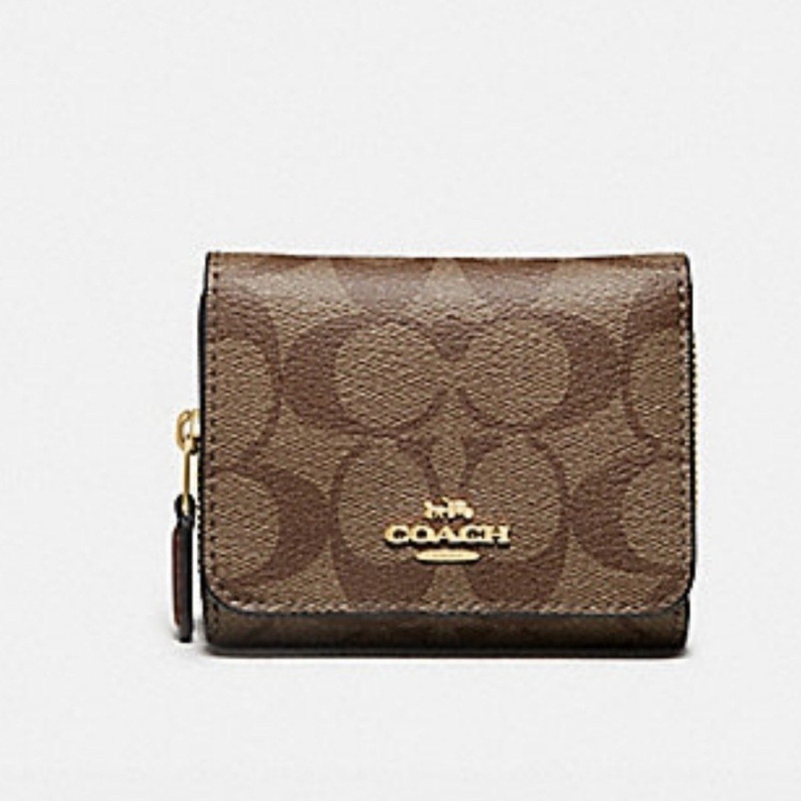 Coach F41302 Small Brown Trifold Wallet