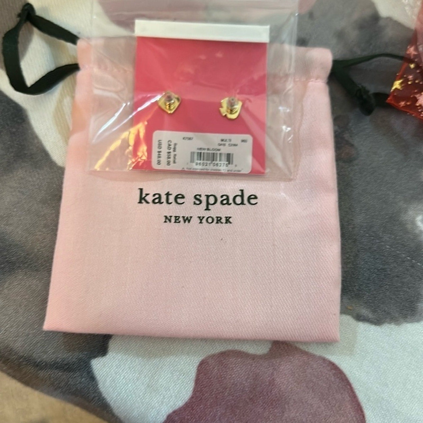 Kate Spade New Bloom Flower Gold Stud Earrings
