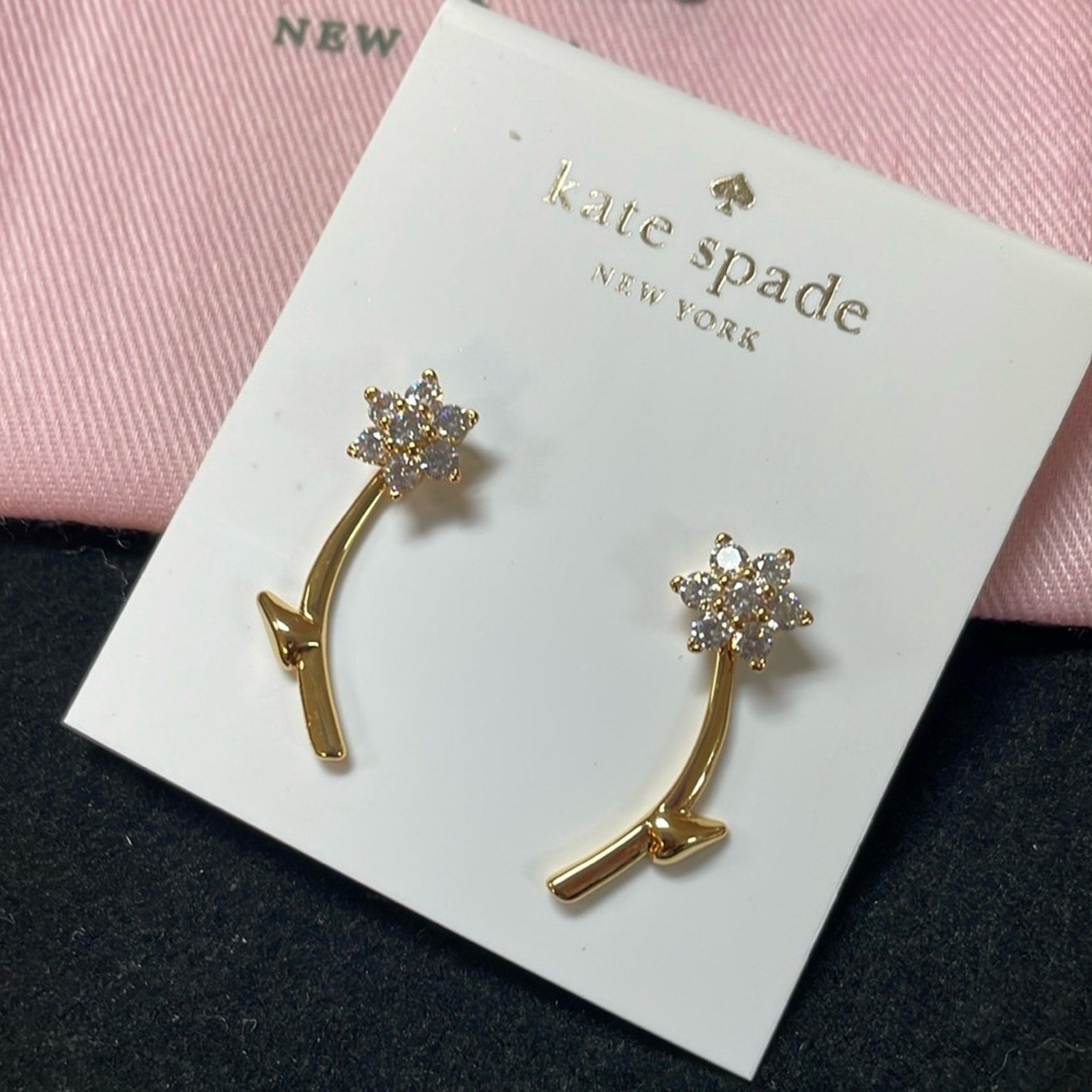 Kate Spade ♠️ New York Gold Flower Stud Earrings w/dust cover