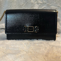 EUC; Kate Spade Morgan Bedazzled Bow Patent Leather Flap Crossbody