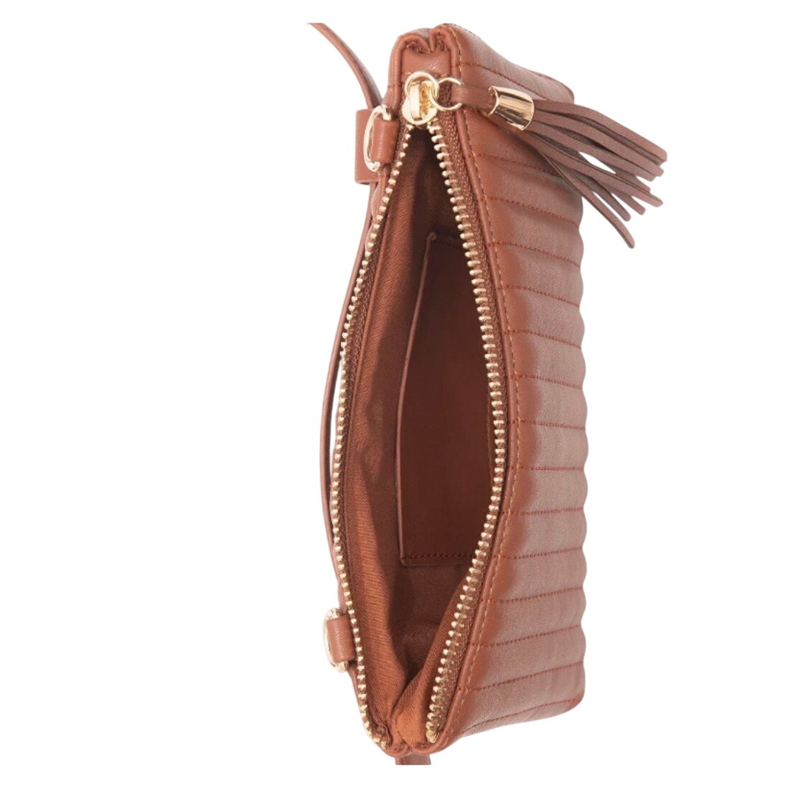 INC International Concepts Convertible Fanny Pack belt bag / Crossbody Purse - Cognac Brown Quilted (Various sizes)