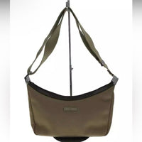 VINTAGE GUCCI shoulder bag khaki canvas plain 35098 3444 EUC