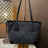 Michael Kors Black & White Polk A Dot Eva Nylon Small Tote