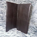 LOEWE AUTHENTIC ANAGRAM CANVAS AND CALFSKIN LEATHER LONG BIFOLD WALLET. EUC.
