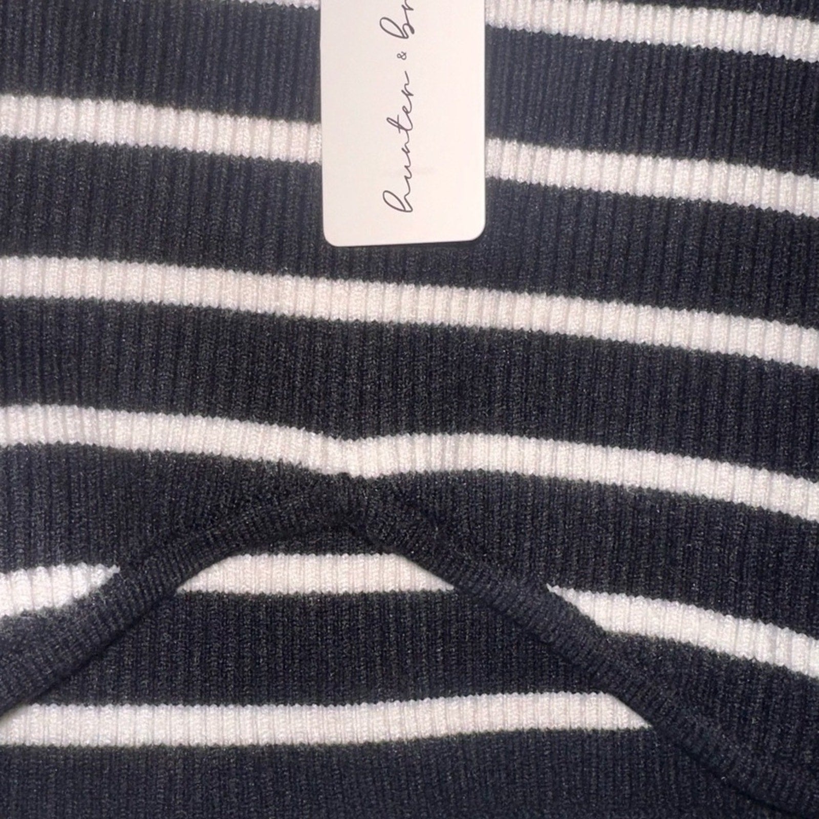 Black and White Striped Crop Top