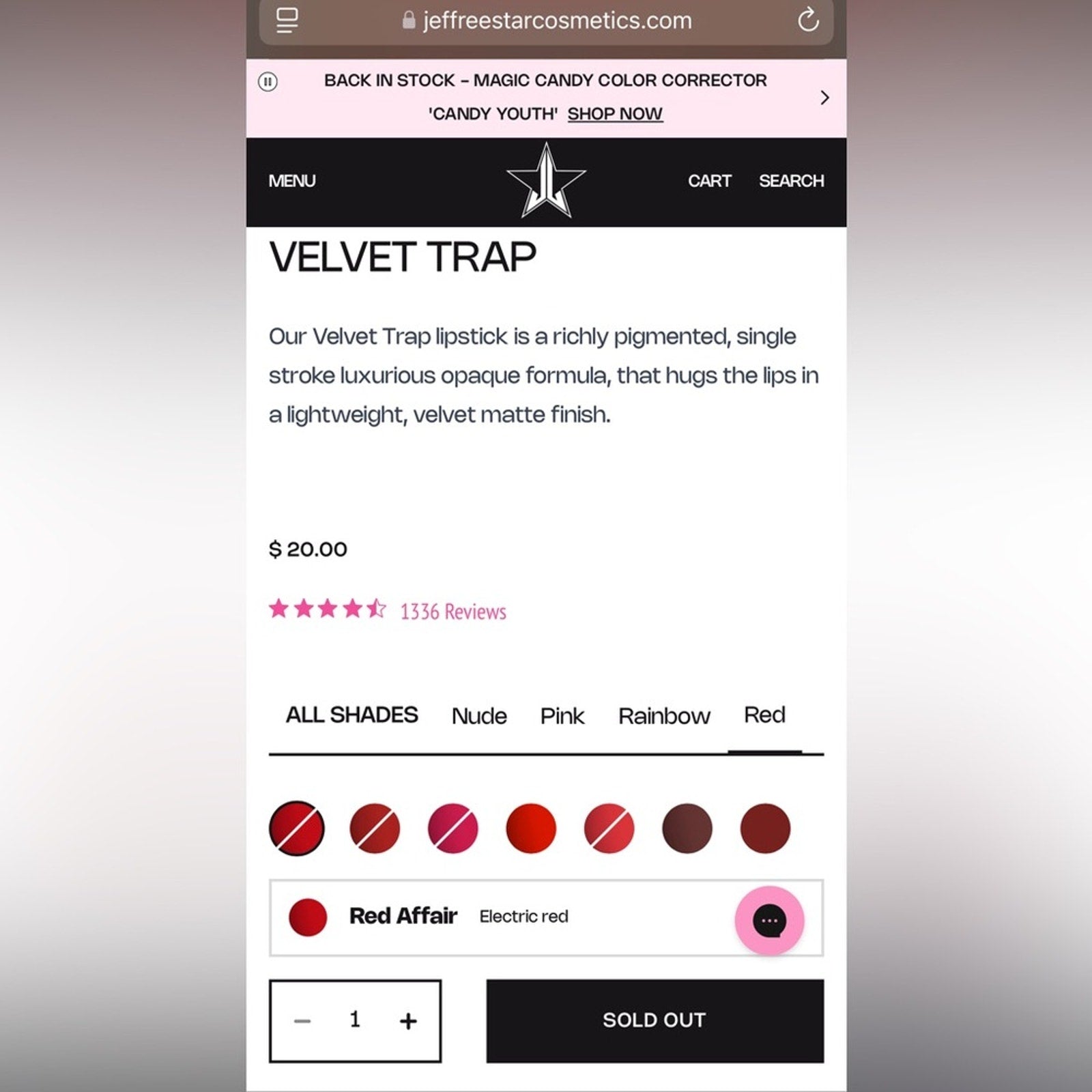 Jeffree Star Velvet Trap Lipstick 💄 (various shades - all sold out online)