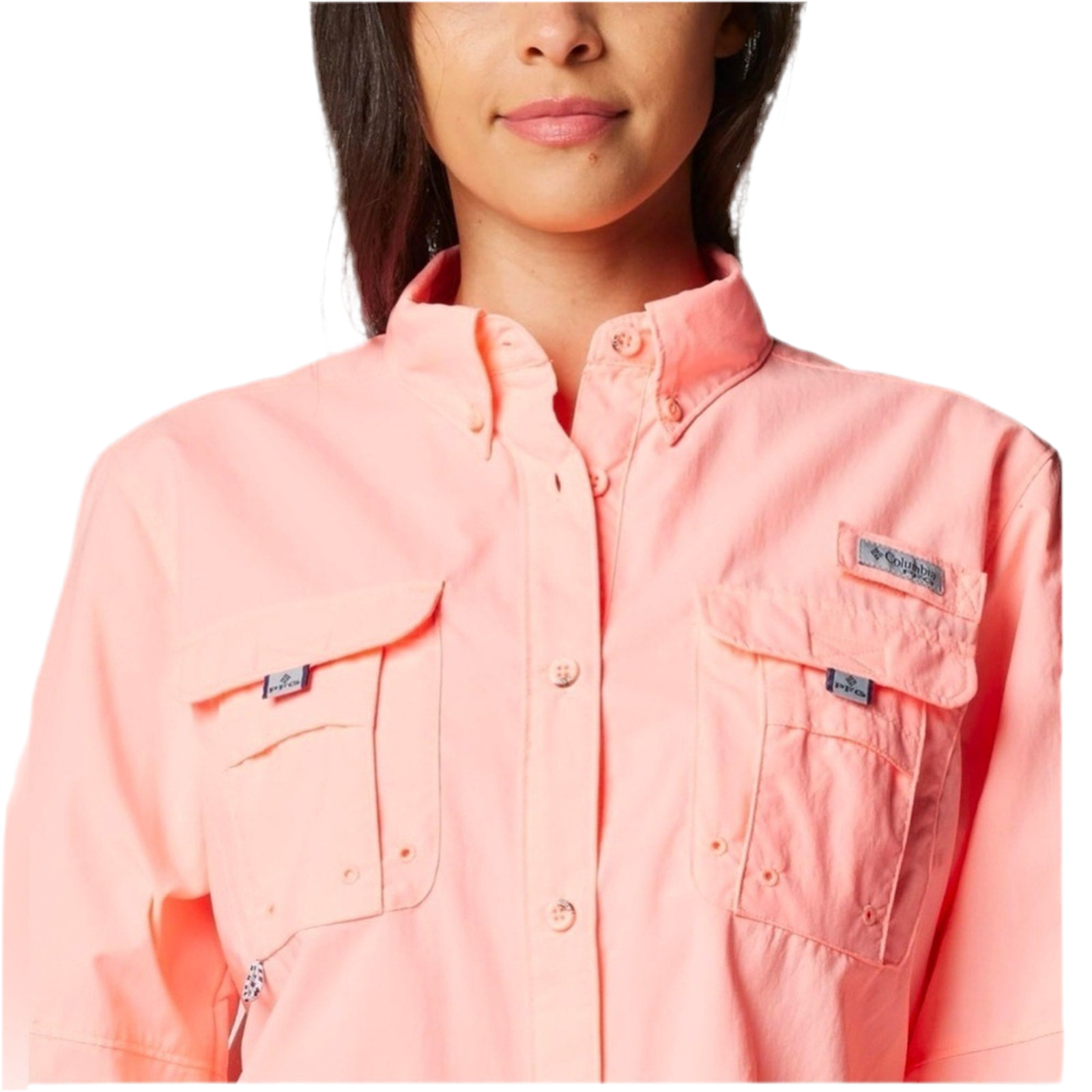 Columbia Women's Tiki Pink Bahama LS, PFG Button Down