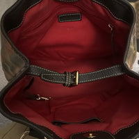 Dooney & Bourke Leather and Coated Canvas Shoulder Bag EUC