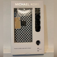 Checkerboard Logo Leather Wristlet Case For iPhone XR